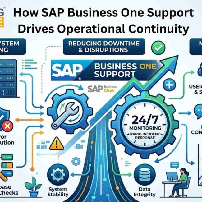 SAP Business One Support ensuring system uptime, data accuracy, and seamless workflows
