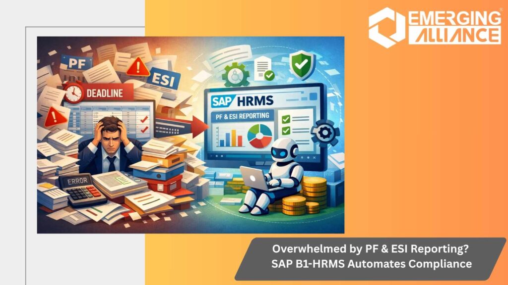 Automate PF & ESI compliance with SAP B1 HRMS. Ensure accurate payroll, avoid penalties, and gain real-time statutory visibility.