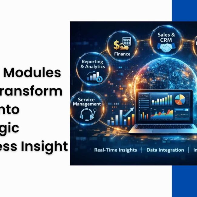 SAP Business One modules dashboard showing finance, sales, and inventory insights in real time