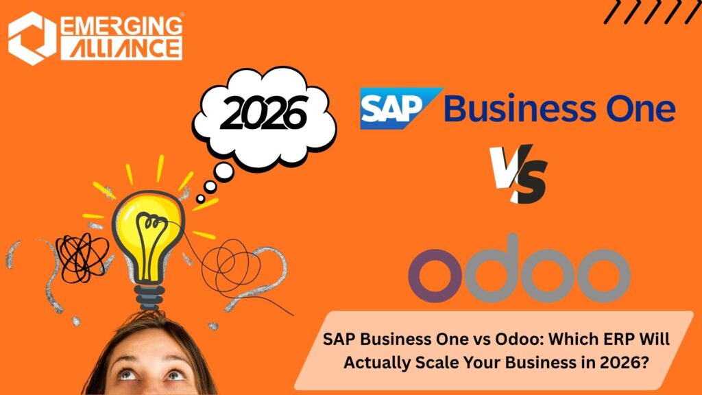 SAP Business One vs Odoo ERP dashboard comparison showing scalability and business insights
