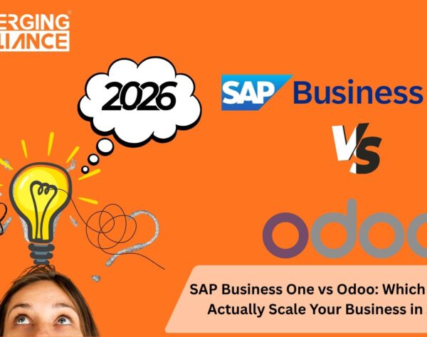 SAP Business One vs Odoo ERP dashboard comparison showing scalability and business insights