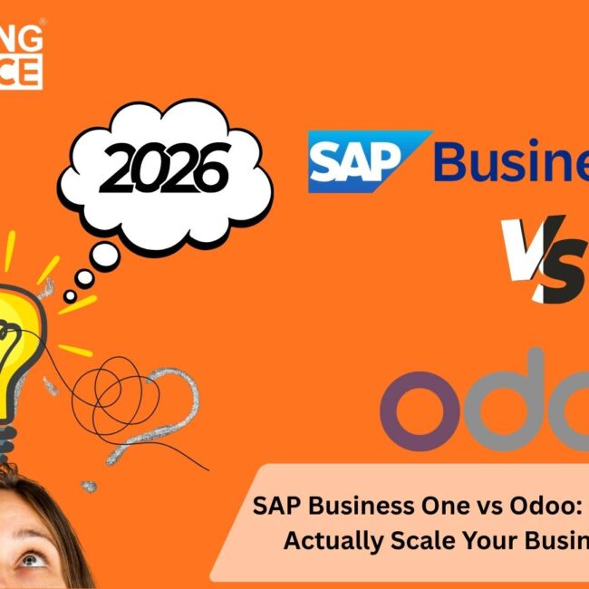 SAP Business One vs Odoo ERP dashboard comparison showing scalability and business insights