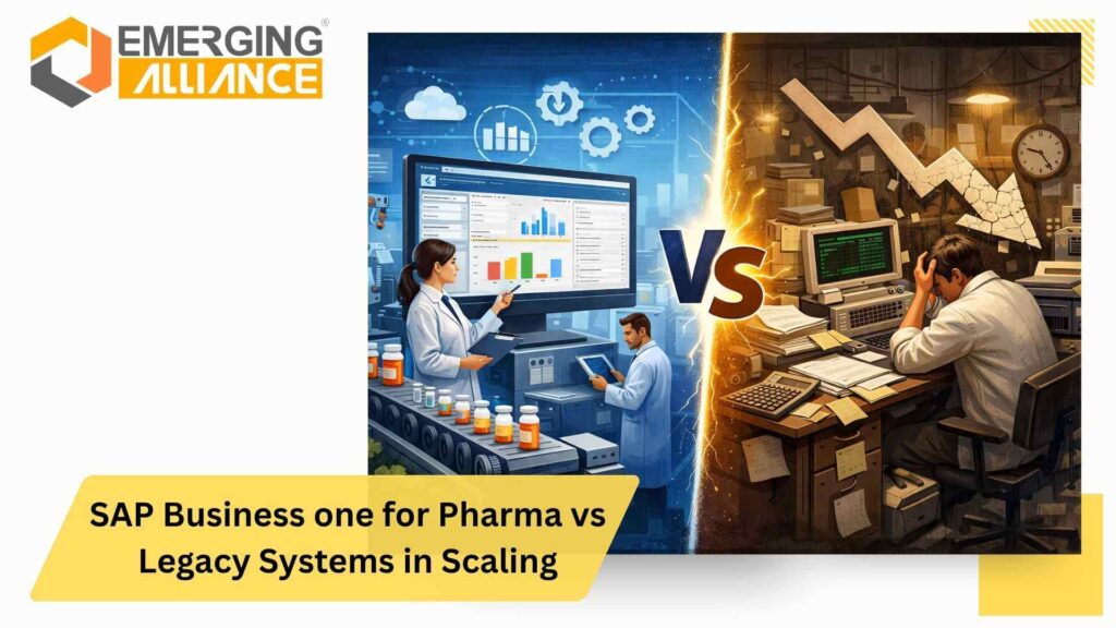 SAP Business One for Pharma showing multi-plant operations and batch traceability dashboard