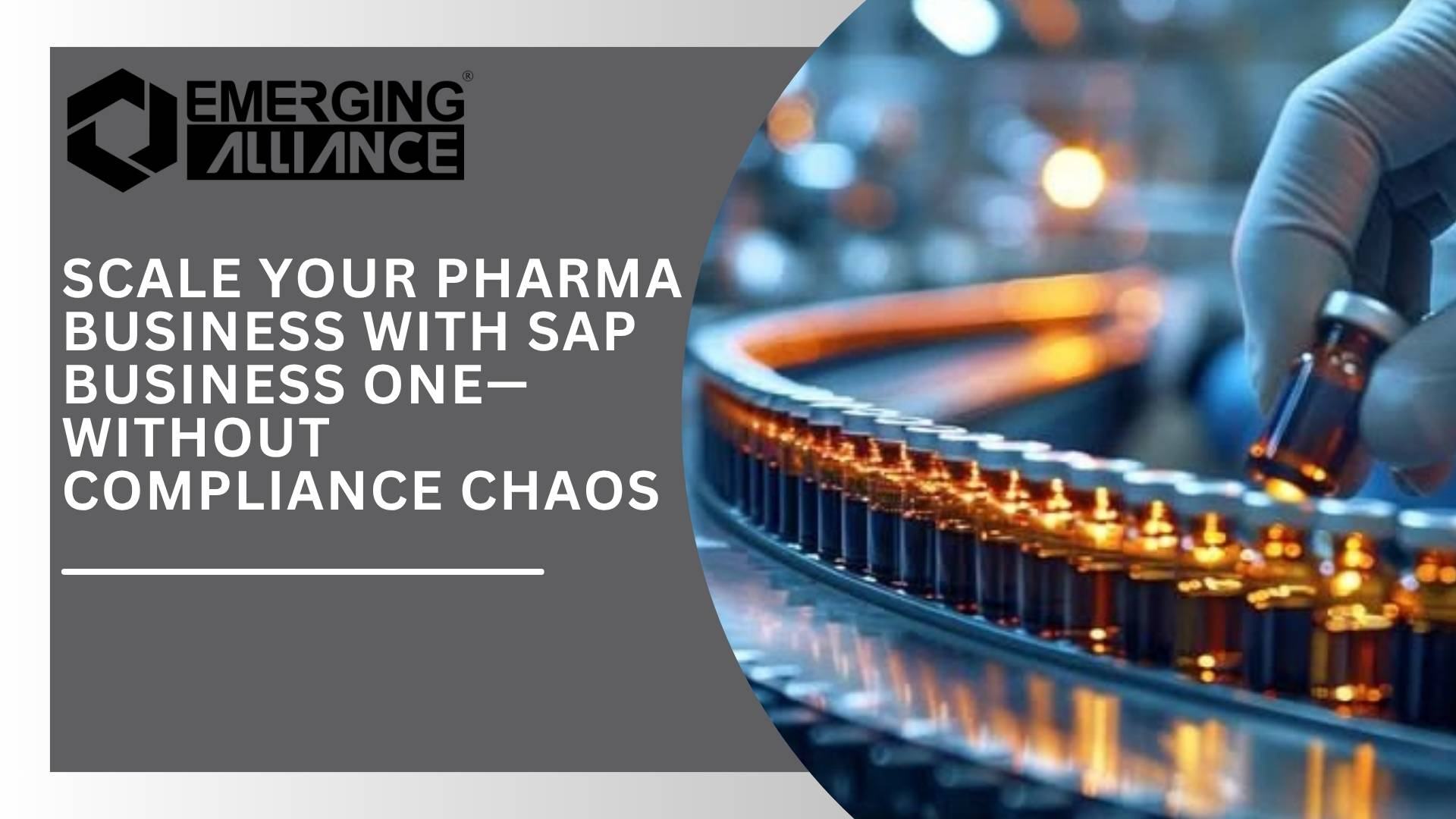 SAP Business One Pharma dashboard showing pharma manufacturing, compliance, and inventory control