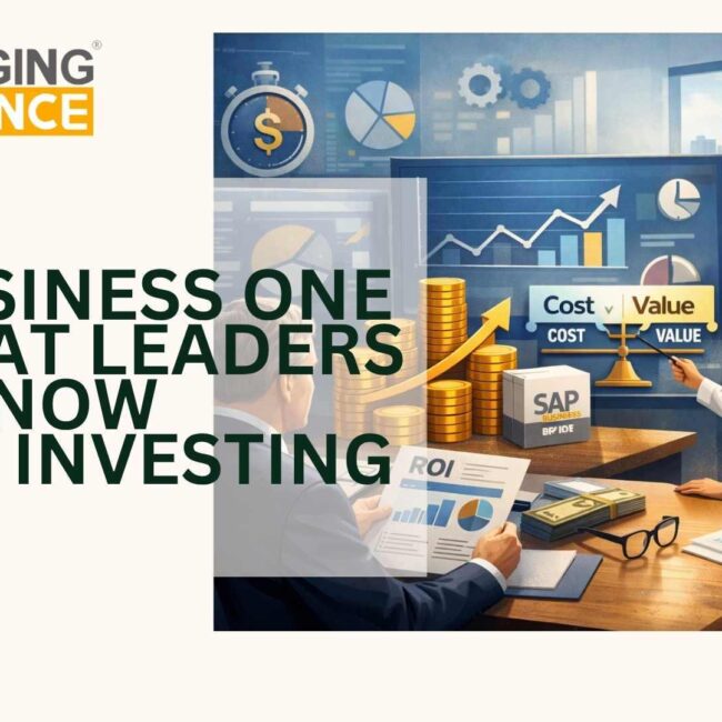 SAP Business One ROI dashboard with financial insights and real-time analytics for decision makers