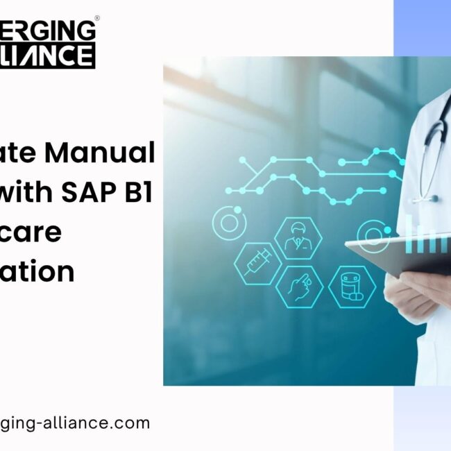 SAP B1 Healthcare dashboard showing automated billing and inventory control