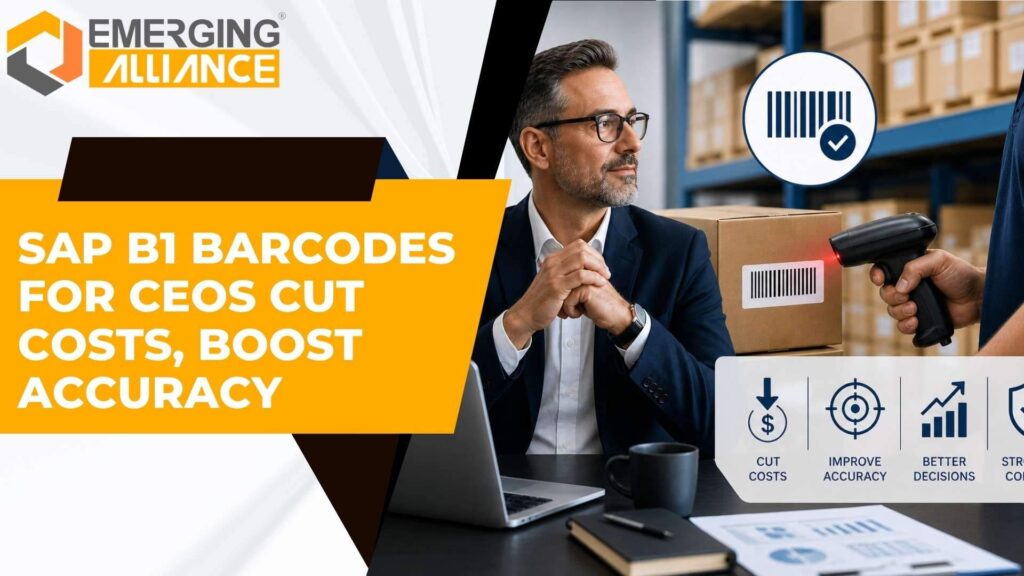 SAP B1 Barcodes enabling real-time inventory tracking, barcode scanning, and ERP integration for cost reduction and operational efficiency