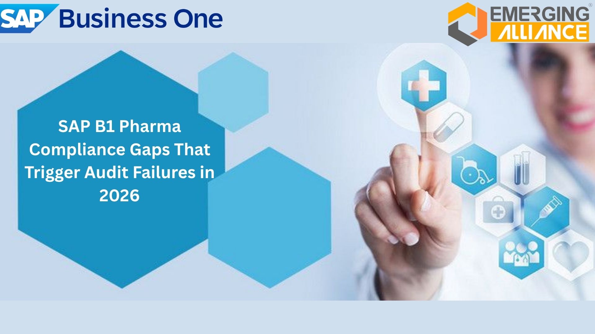 SAP B1 Pharma system showing batch tracking, quality control, and audit compliance workflow for pharmaceutical ERP software