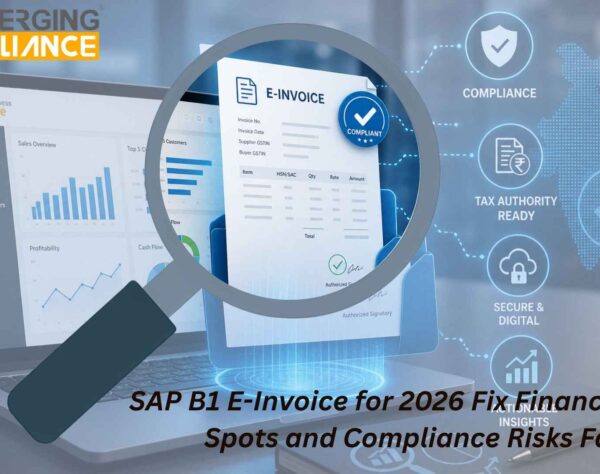 SAP B1 E-Invoice dashboard showing IRP integration, GST compliance automation, and real-time invoice tracking