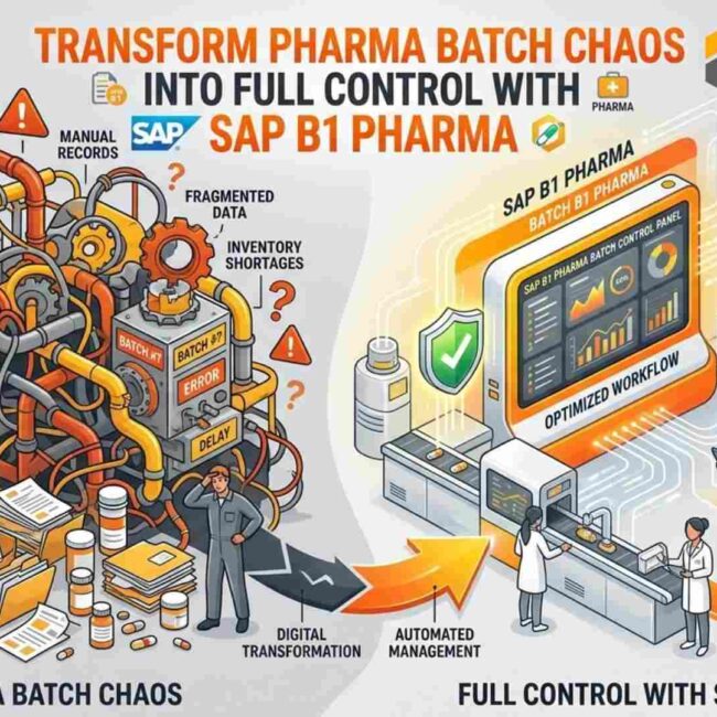 SAP B1 Pharma helps pharmaceutical companies visibility for faster growth.