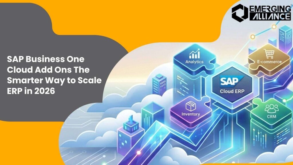 SAP Business One cloud add-ons dashboard with scalable ERP tools and real-time analytics for 2026 growth.