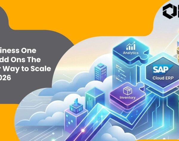 SAP Business One cloud add-ons dashboard with scalable ERP tools and real-time analytics for 2026 growth.