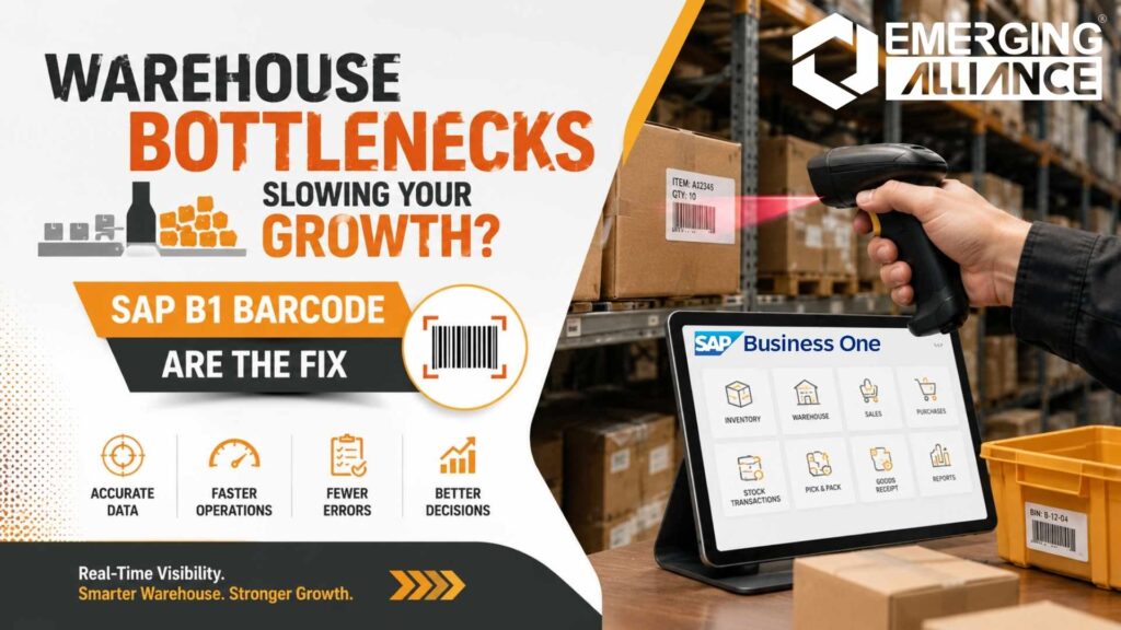 SAP B1 Barcodes enabling real-time inventory tracking, barcode scanning, warehouse automation, and supply chain visibility in SAP Business One.