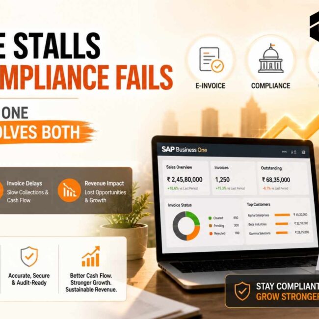 SAP Business One E-Invoice solution for automated compliance, real-time invoice processing, finance workflow automation.