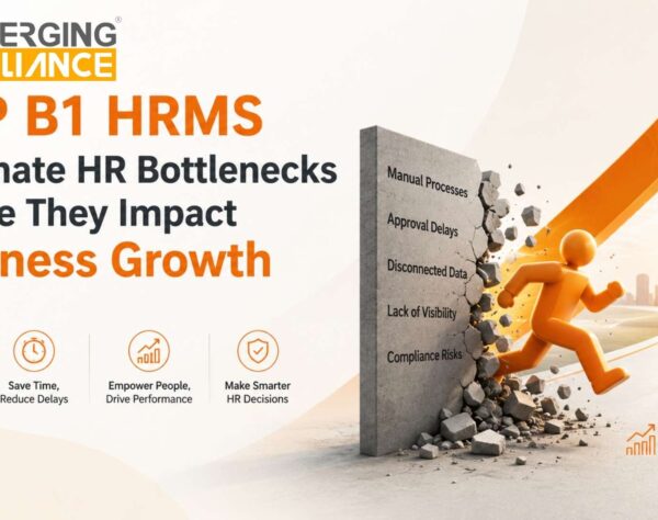 SAP Business One HRMS dashboard showing employee management, payroll automation, workforce visibility, and HR process optimization