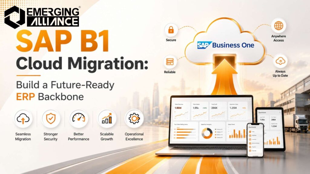 SAP B1 cloud migration enabling scalable operations, real-time visibility, automation, and enterprise-wide business growth