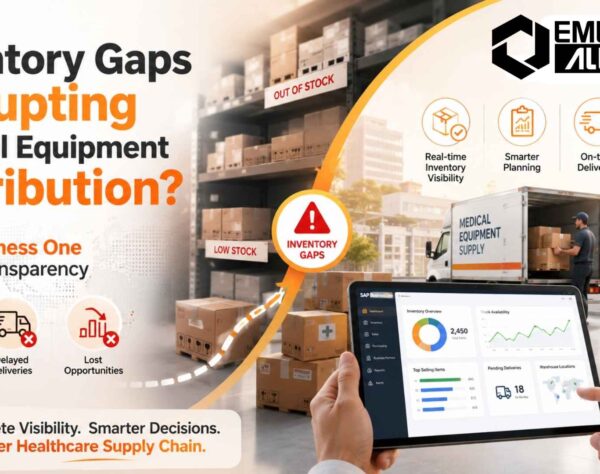 SAP Business One for medical equipment distributors improving inventory management, warehouse visibility, procurement, compliance, and operational efficiency.