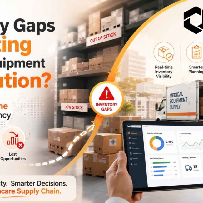 SAP Business One for medical equipment distributors improving inventory management, warehouse visibility, procurement, compliance, and operational efficiency.