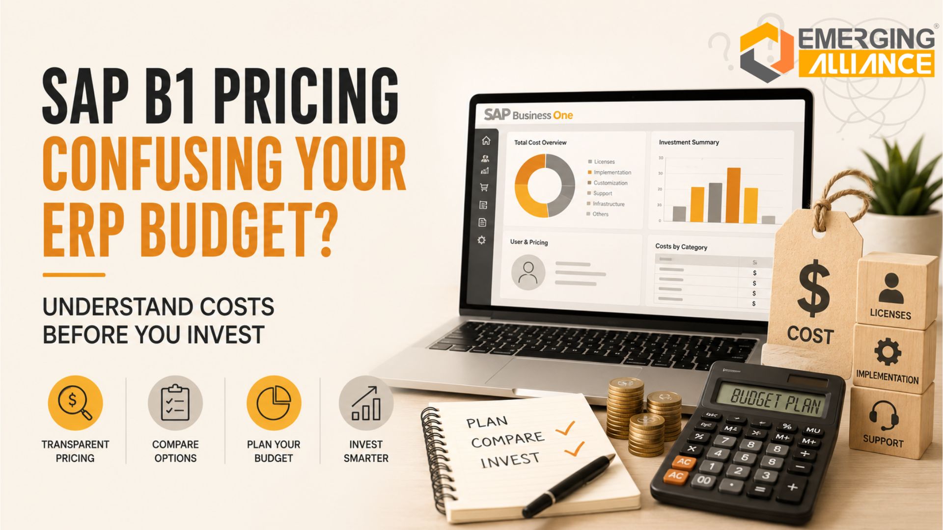 Business executives evaluating SAP B1 Pricing, licensing, implementation costs, and ERP budget planning for digital transformation.