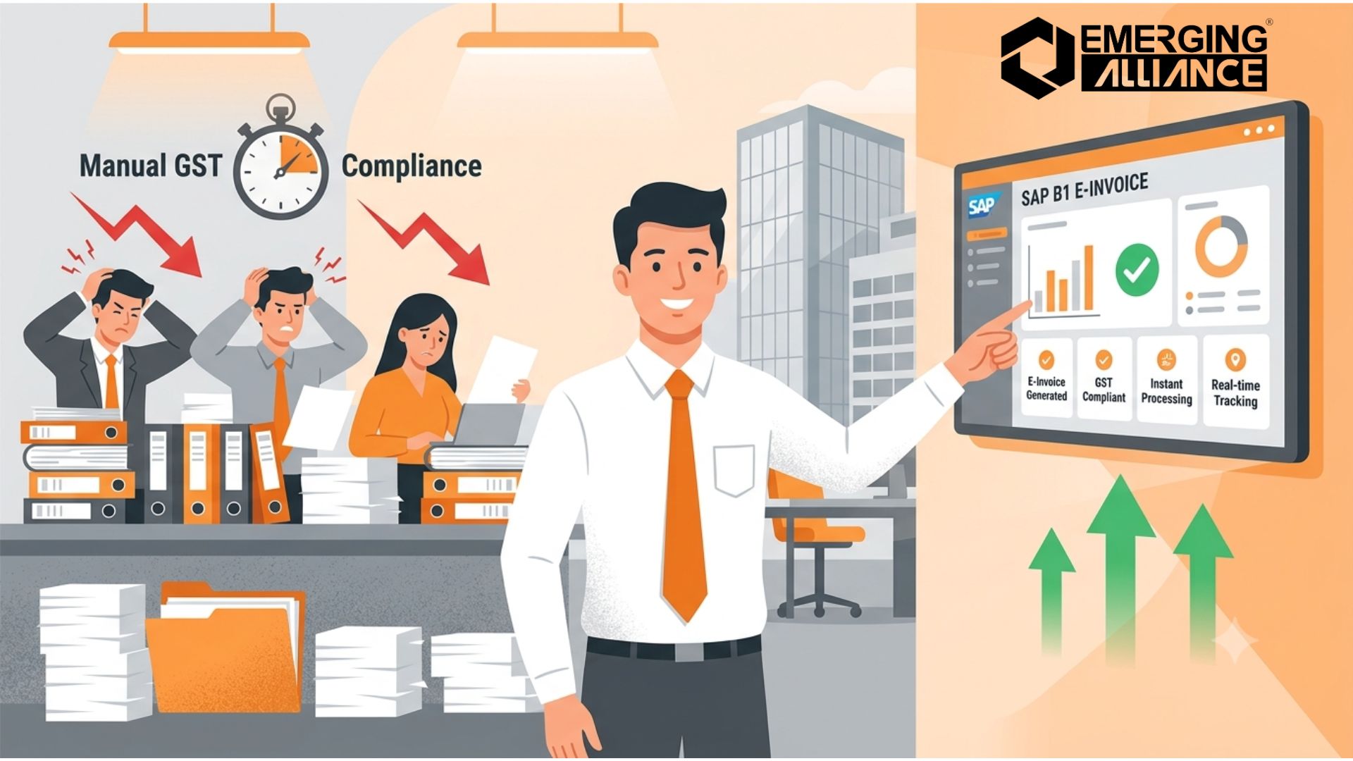 SAP B1 E-Invoice solution automating GST compliance with real-time IRP integration and digital invoice processing.