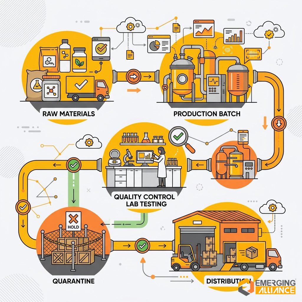 End-to-End Pharmaceutical Traceability Flow