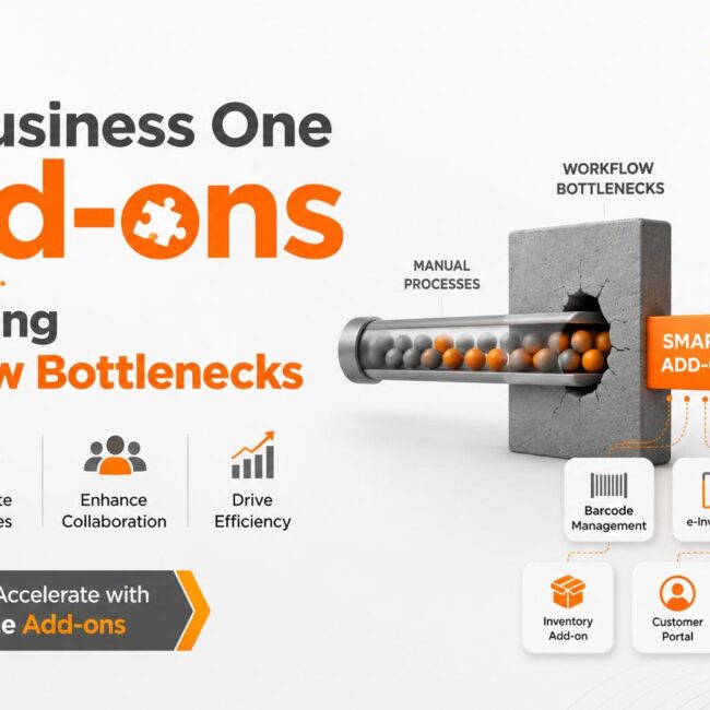 SAP Business One Add-ons helping businesses eliminate workflow bottlenecks through automation, streamlined processes, and improved operational efficiency.