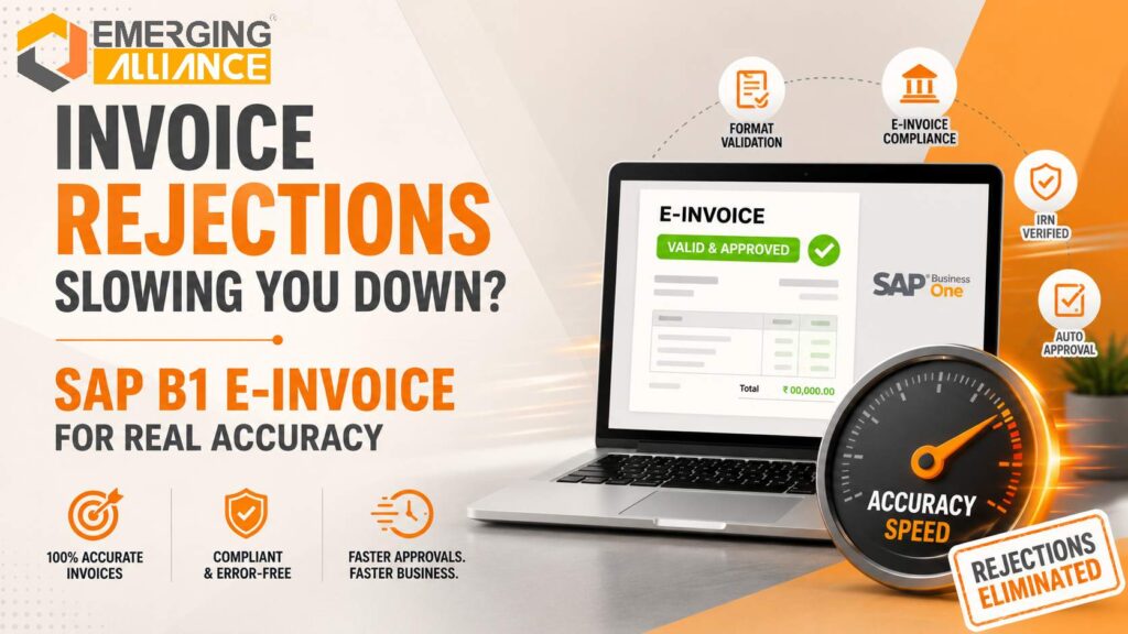 SAP Business One e-invoice solution automates invoice validation, reduces rejections, prevents errors, and ensures accurate invoice processing.