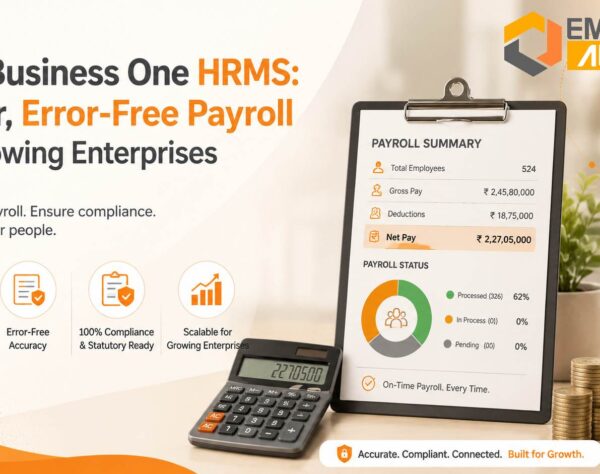 SAP Business One HRMS dashboard streamlining payroll processing for growing enterprises with automated and error-free workforce management