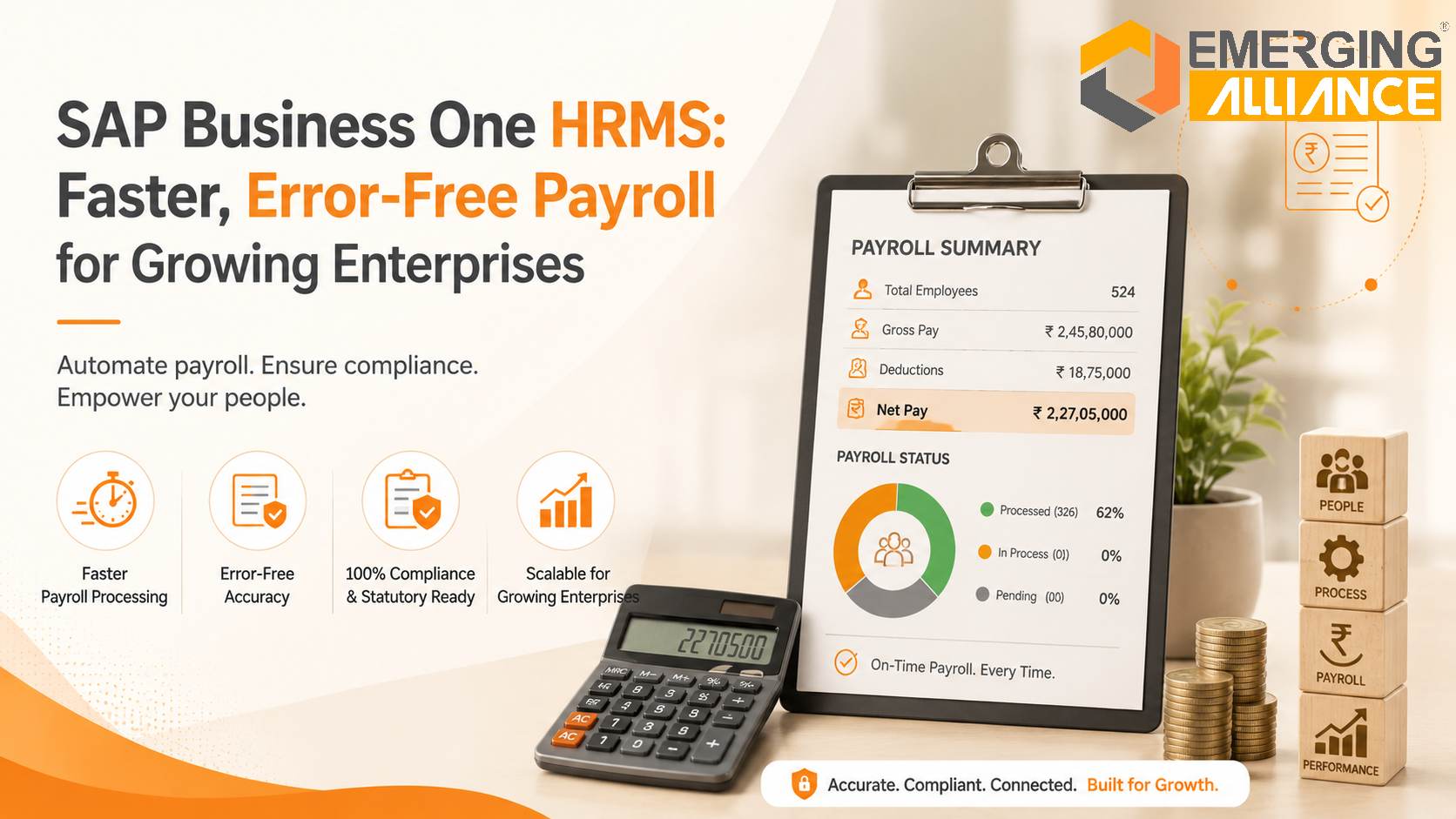 SAP Business One HRMS dashboard streamlining payroll processing for growing enterprises with automated and error-free workforce management