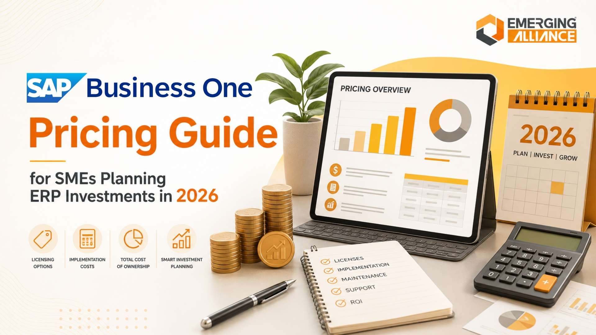 SAP Business One Pricing Guide for SMEs planning ERP investments in 2026, covering licensing costs, implementation pricing, and budget planning for business growth.