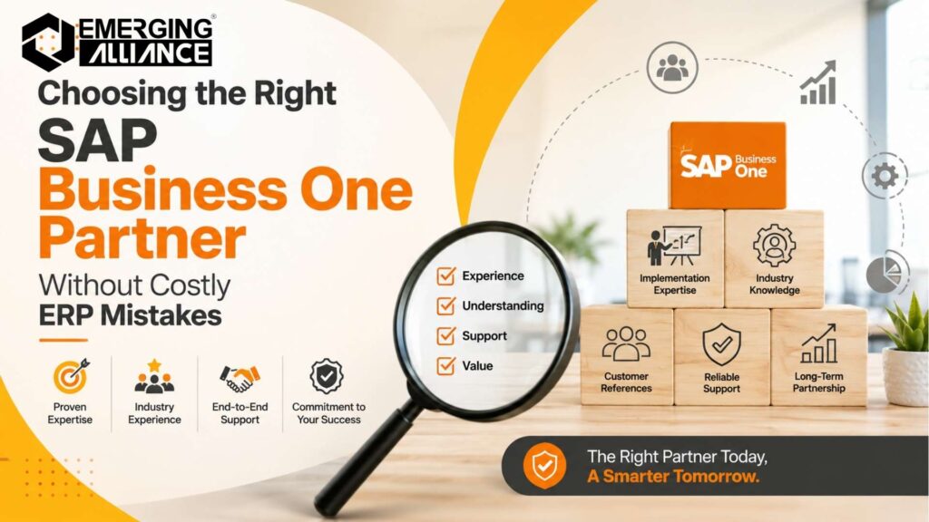 Business professionals evaluating a SAP Business One partner to avoid costly ERP implementation mistakes and ensure successful digital transformation