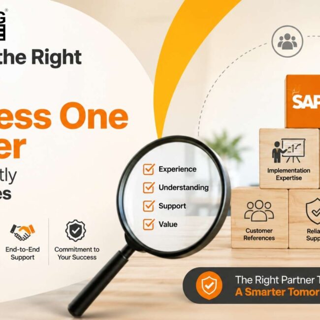 Business professionals evaluating a SAP Business One partner to avoid costly ERP implementation mistakes and ensure successful digital transformation