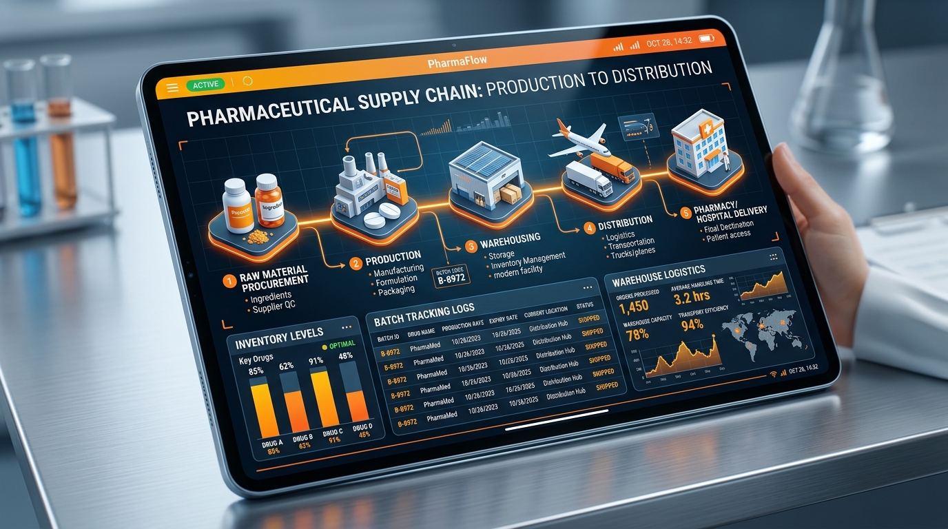 Pharmaceutical manufacturing and distribution process managed with SAP Business One