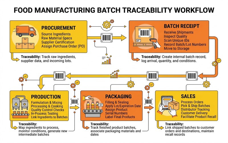 Food Manufacturing Batch Traceability Workflow