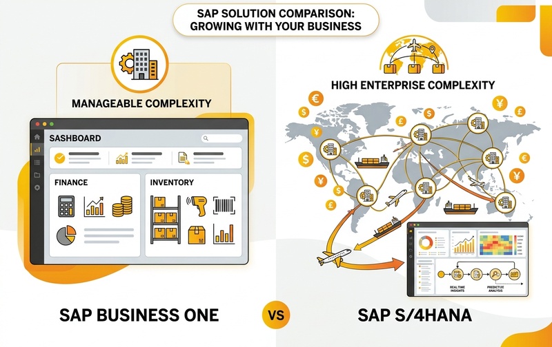 SAP Business One vs SAP S/4HANA Business Complexity Selection Chart