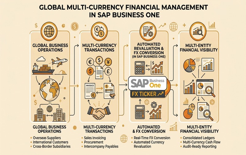 Global Multi-Currency Financial Management and Scalability Workflow in SAP Business One ERP