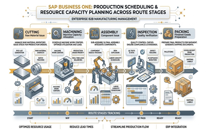 Shop-Floor Resource Allocation and Production Scheduling by Route Stages in SAP Business One